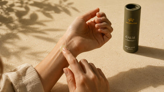 Infographic guide to pulse point application with AXOMYTH FOCUS balm